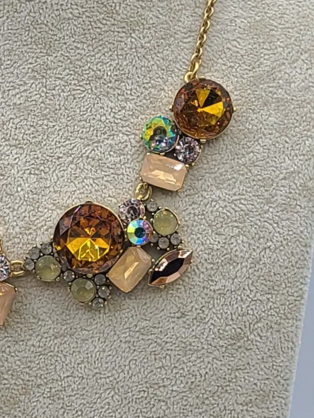 J Crew Gold Crystal Cluster Necklace